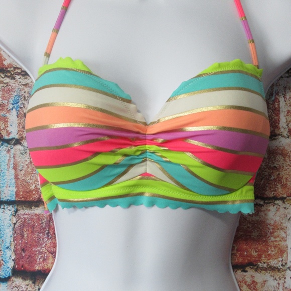 pastel striped bathing suit